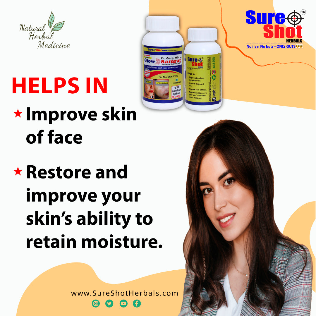 Dr.Garg's M.D. - Glow Samrat Tablets (100 Pcs) For Regenerating Face Epithelial Cell, Improve Damaged Cell, Improve Face Skin