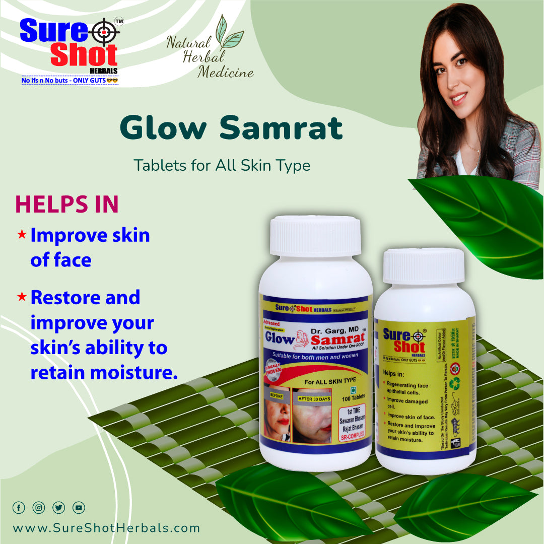 Dr.Garg's M.D. - Glow Samrat Tablets (100 Pcs) For Regenerating Face Epithelial Cell, Improve Damaged Cell, Improve Face Skin