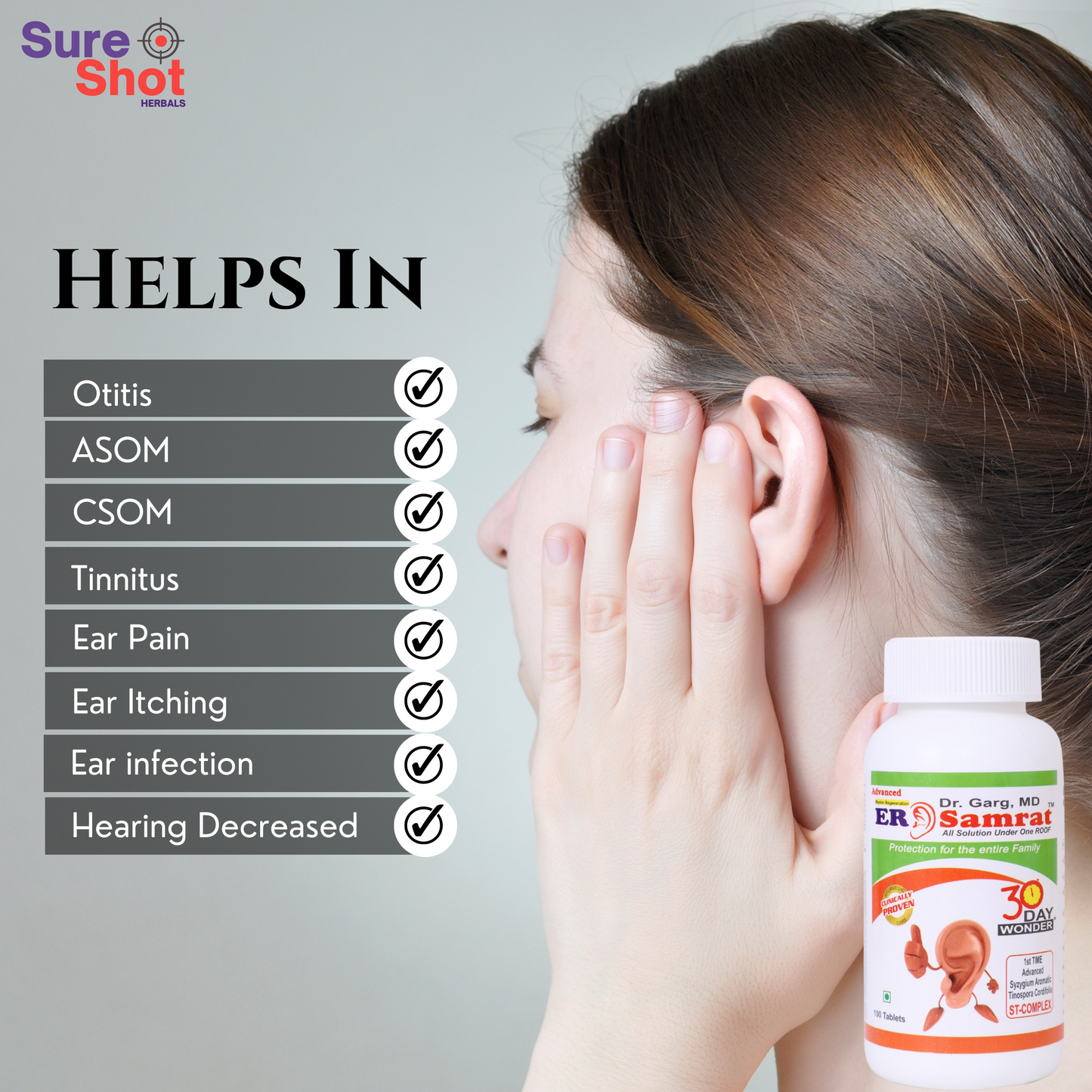 Dr.Garg's M.D.- Tinnitus - Buzzing/ Ringing Of Ears - Hearing Defects - Demyelination - Otitis Media -Pus Discharge - All EAR Problems -