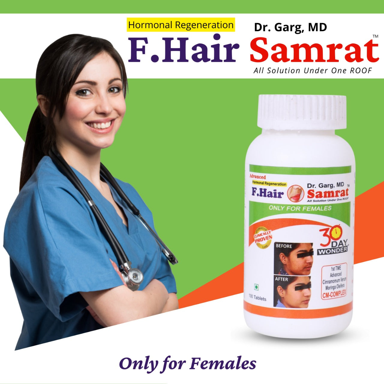 Dr.Garg's M.D.- Hirsutism - FACIAL HAIR IN FEMALES - Upper Lips -Hair On Chin