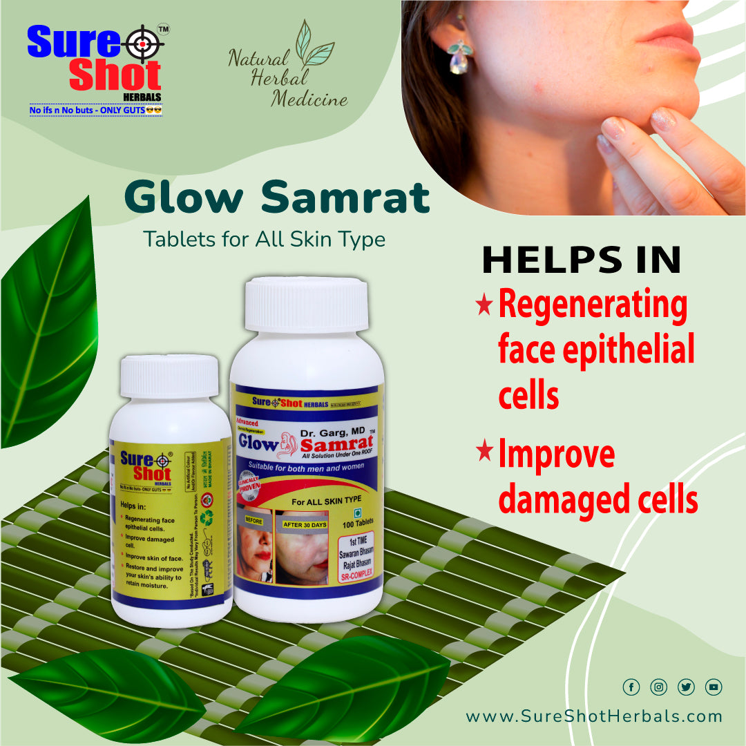 Dr.Garg's M.D. - Glow Samrat Tablets (100 Pcs) For Regenerating Face Epithelial Cell, Improve Damaged Cell, Improve Face Skin